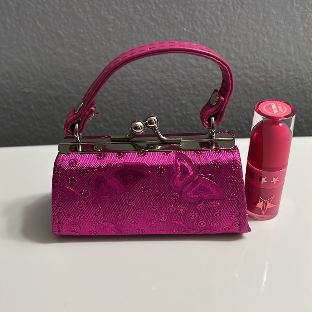 NWOT Jeffrey Star Lipstickck & Tiny Purse Hot Pink Holder - Picture 4 of 9